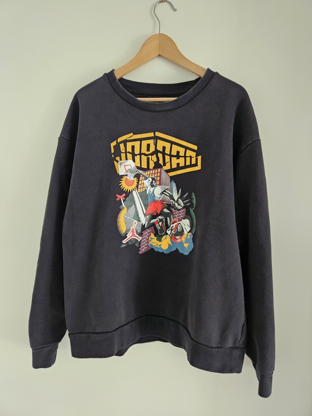 Nike Air Jordan Sport DNA Fleece Sweatshirt Mens Extra Large Black